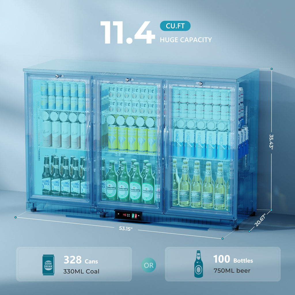 EUHOMY Back Bar Cooler With 2/3 Glass Swing Doors Wine Cooler - Euhomy