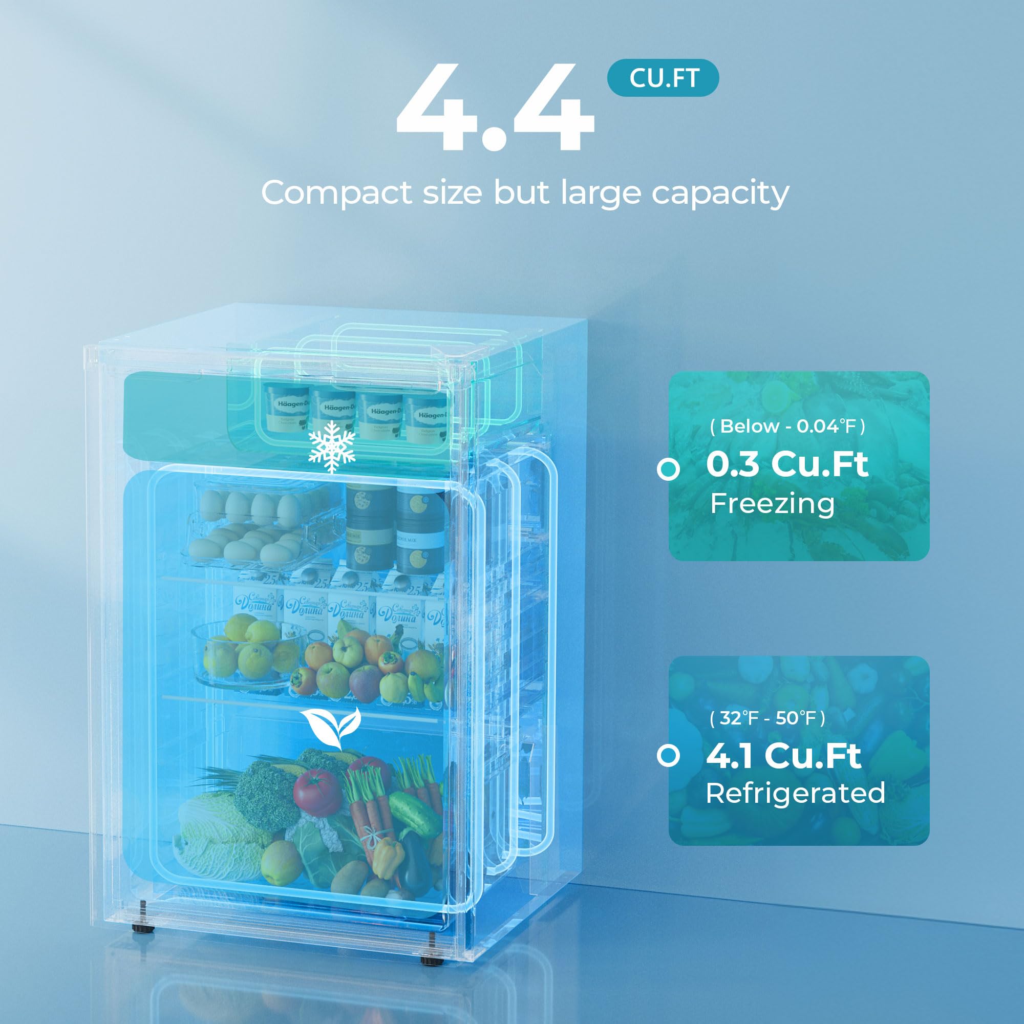 EUHOMY Mini Fridge with Freezer, Single Door Compact Refrigerator - Euhomy