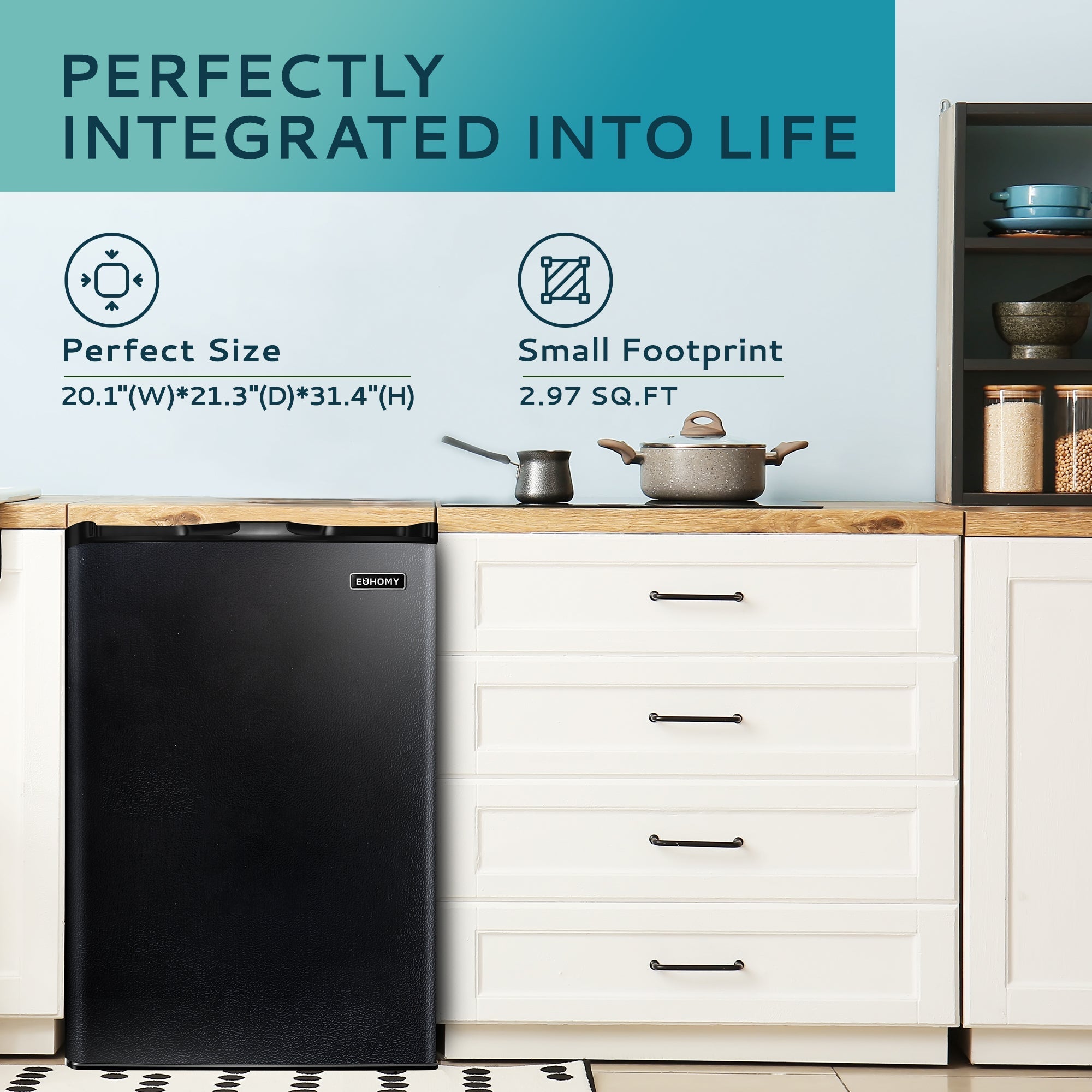 EUHOMY Compact Mini Freezer, Upright freezer Rapid Cooling - Euhomy